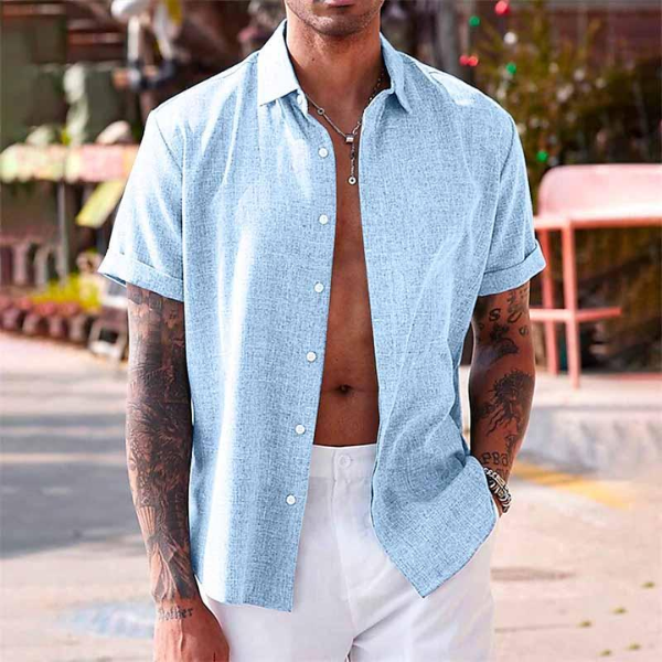 SHANE | COTTON LINEN SHORT SLEEVE SHIRT